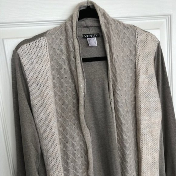 Venus Gray Layered Open Drawstring Cardigan - Picture 4 of 15